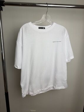 Dazy “Happiness Is a State of Mind” Graphic T-Shirt White Tee Size L
